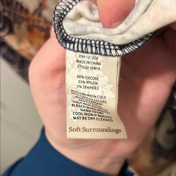 NWOT Soft Surroundings Multicolor Floral 3/4 length Sleeve Dress - Picture 8 of 8